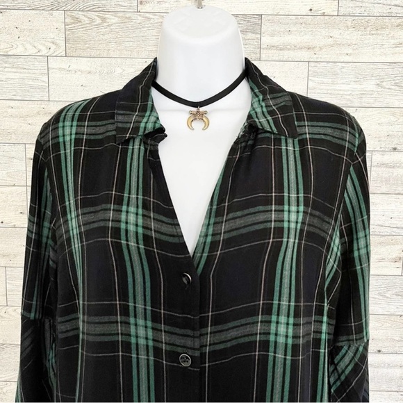 CABI Style #3769 Big Sur Green / Black Plaid Blouse, S - Picture 3 of 4
